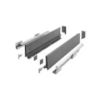 Anthracite Drawer Side Kit 120mm Height with Soft Close Slides 350mm Max 40kg Slim per piece