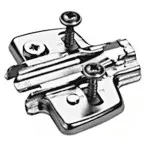 Cross mounting plate nickel plated Direkt with special screws and locating pins for drilling Ø5 x 7.5mm with height adjustment