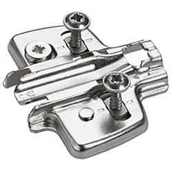 Nickel Plated Cruciform Mounting Plate with Screws for Particle Boards (for 2.5mm Drilling) and Height Adjustment
