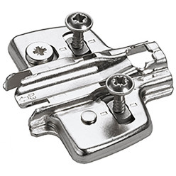 Nickel-Plated Cruciform Mounting Plate with Screws for Particle Board (for 2.5mm Drilling) with Height Adjustment