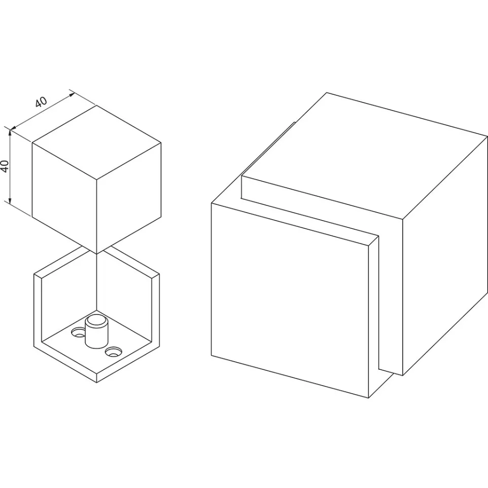 Square Door Stop (40x40x40mm) Matte...