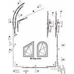 Roto Adjustable Locking Bolt 750 mm E 601-1300 for up to 80 kg R.245736 per piece