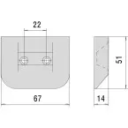 CISA Adjustable Black Floor Strike with Spacers / pc