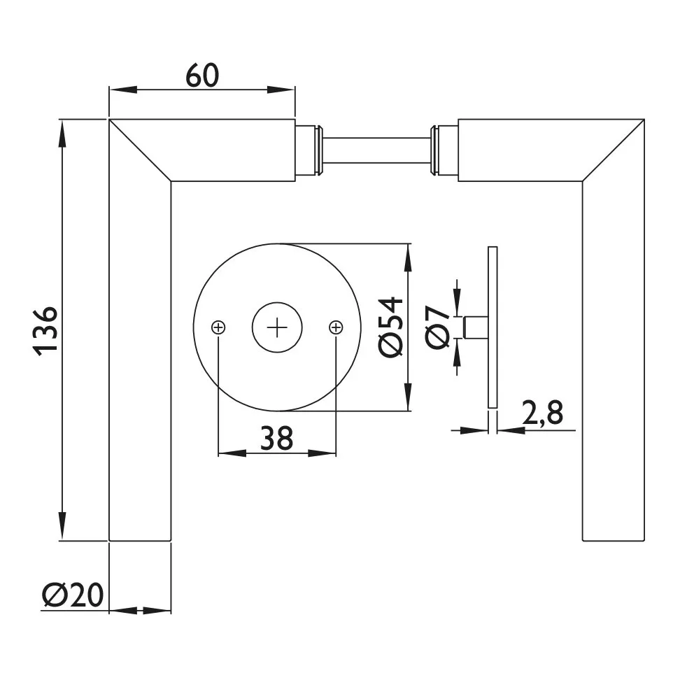 MagClip Basic 02 L90°Ø20 PVD zwart / pce