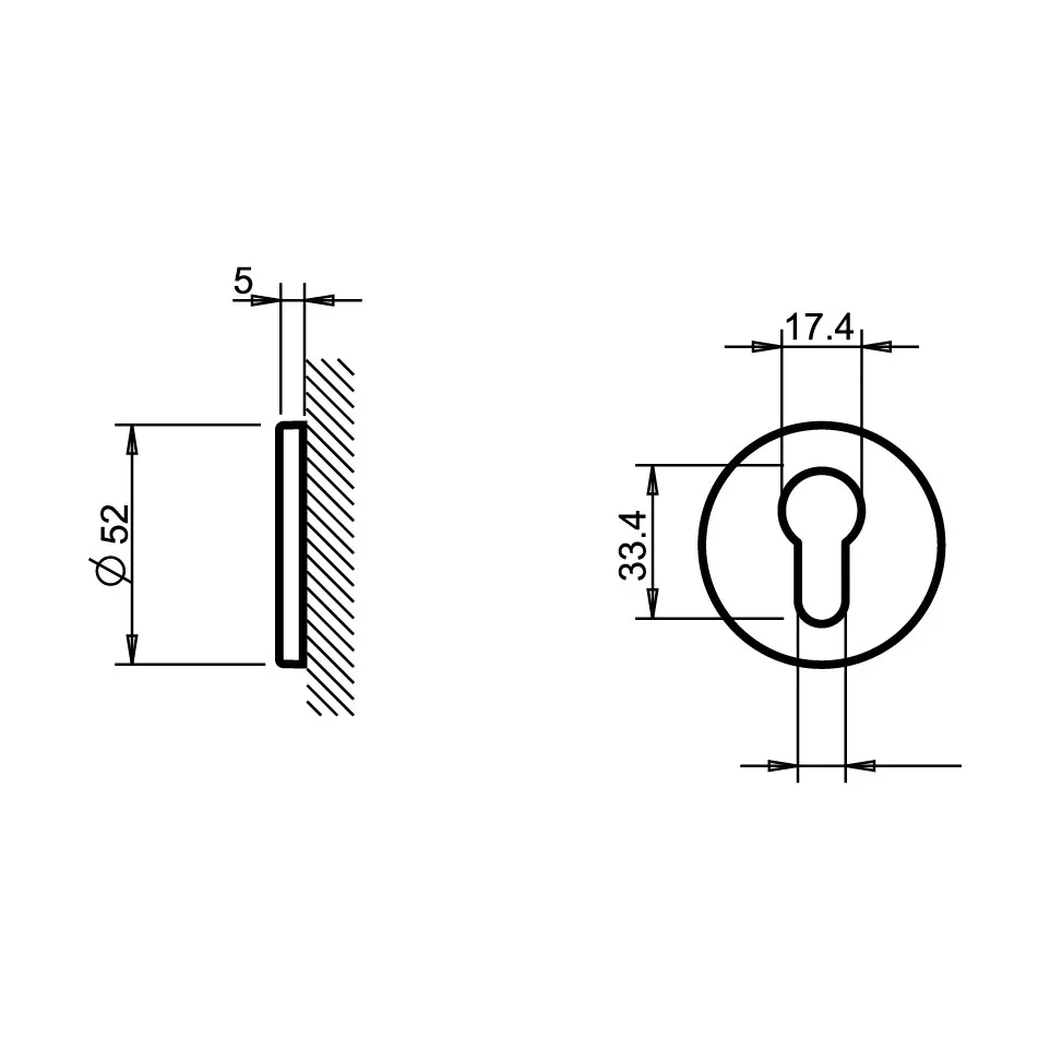 Paar ronde cilinderrozetten Ø52x5mm...