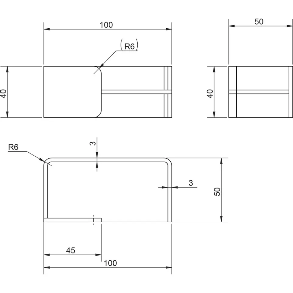 Poignée de porte coulissante Square-R...