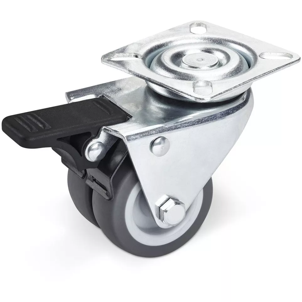 Double Rubber Casters 50mm Set of 4