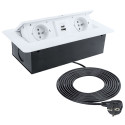 Prise Combibox softclose 2 prises 220V + 2 USB blanc mat / pce