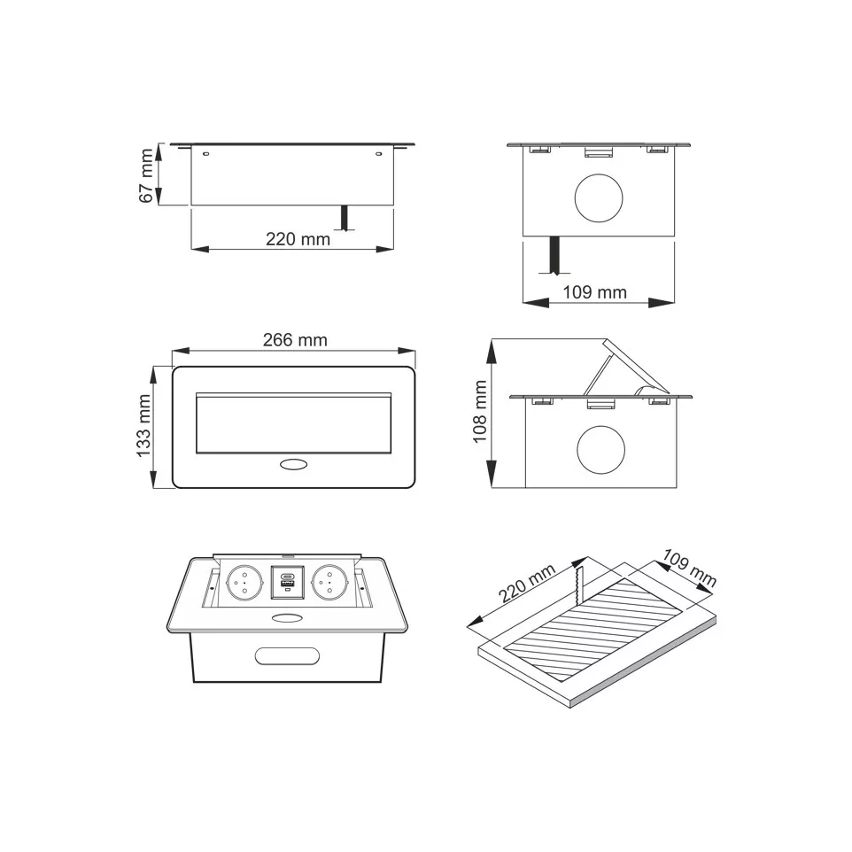 Kombi Box softclose wandcontactdoos 2...