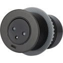 Prise à encastrer Easy-Eject Ø60mm 1 prise + USB C noir / pce