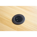Prise à encastrer Easy-Eject Ø60mm 1 prise + USB C noir / pce