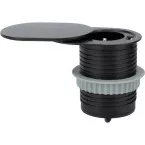 Push-Slidy stopcontact Ø60mm 1 stopcontact+1 USB-A zwart / pce