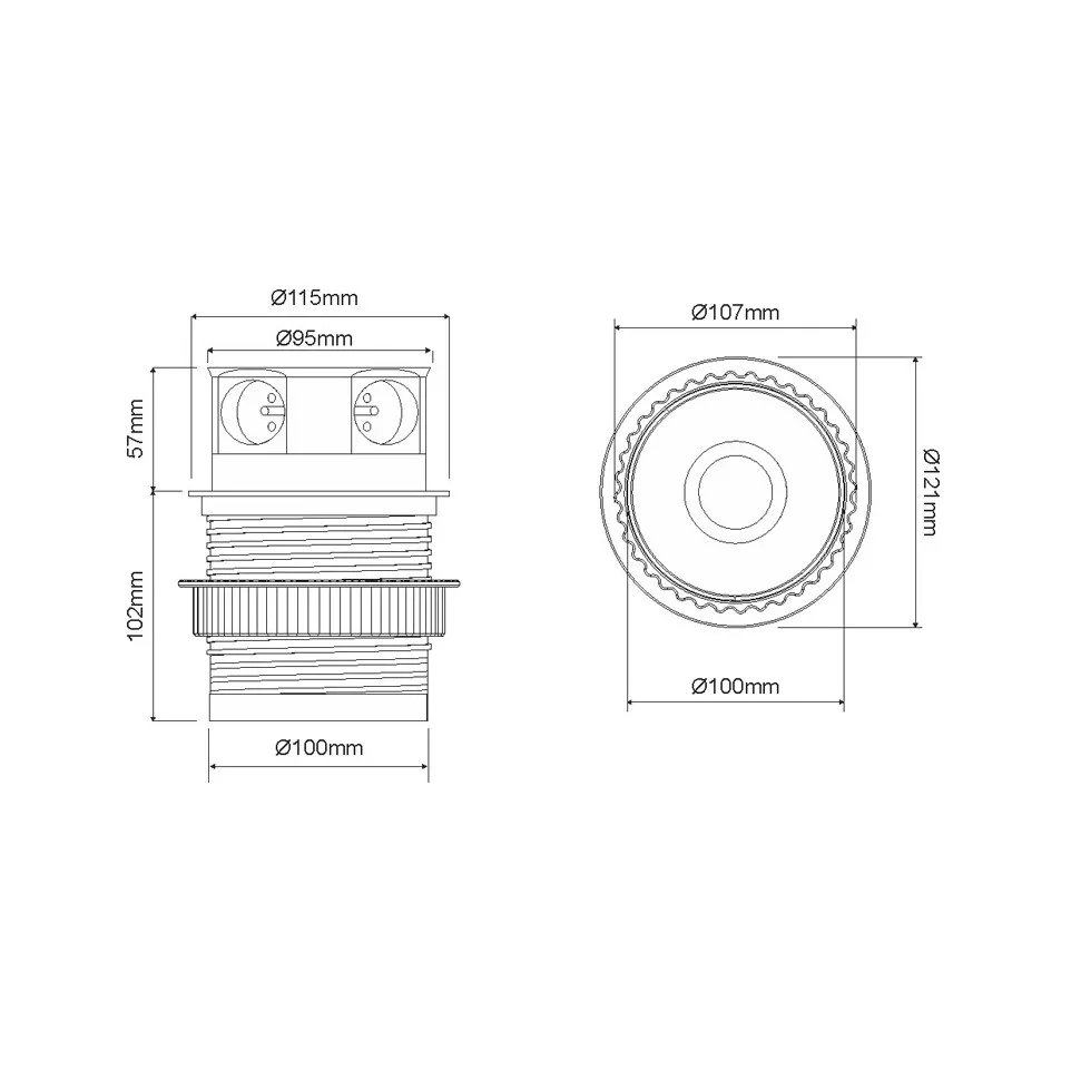 Prise à encastrer pour plan de...