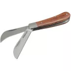 Electrician's knife with two blades, wooden handle / pc