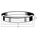 Recessed Stainless Steel Pass-Through Ring Ø210 Brushed Finish per piece