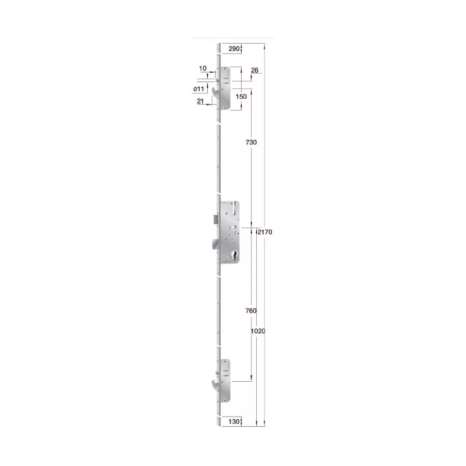Serrure multipoint 3 points AS4900...