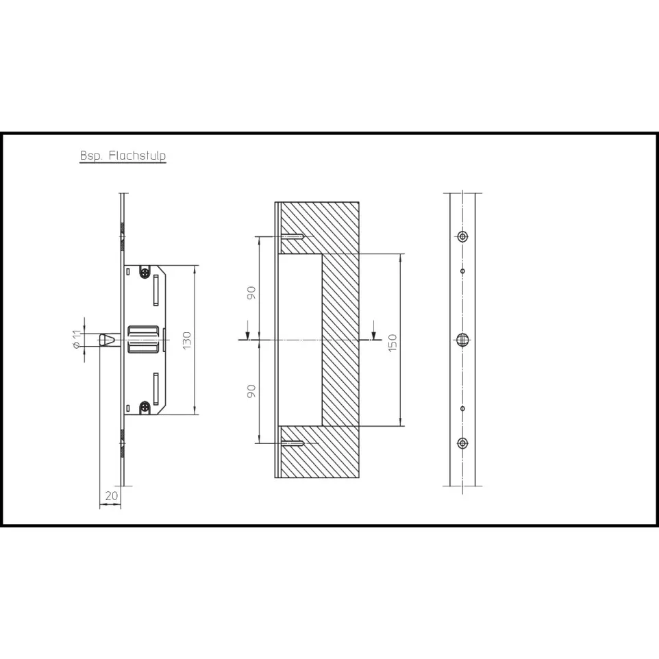 Set van 3 RHD stangen per hendel per...