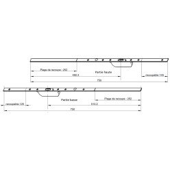 GU Secury X F16 boven- en onderrail kit SH2 centrale behuizing haak bediende cilinder / pce