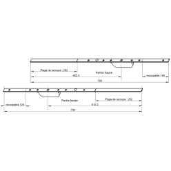 GU Secury X F16 boven- en onderrail kit SB2 ronde bout van centrale behuizing cilinderbediend / pce