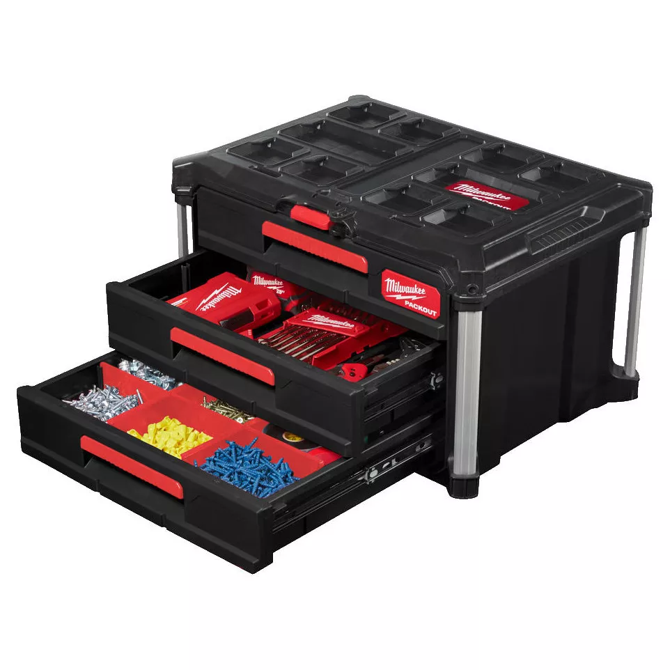 Coffre Packout 3 tiroirs Milwaukee / pce