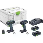 Kit Perceuse / Visseuse à chocs Festool TID 18 C 3,1-Set T18 18V / pce