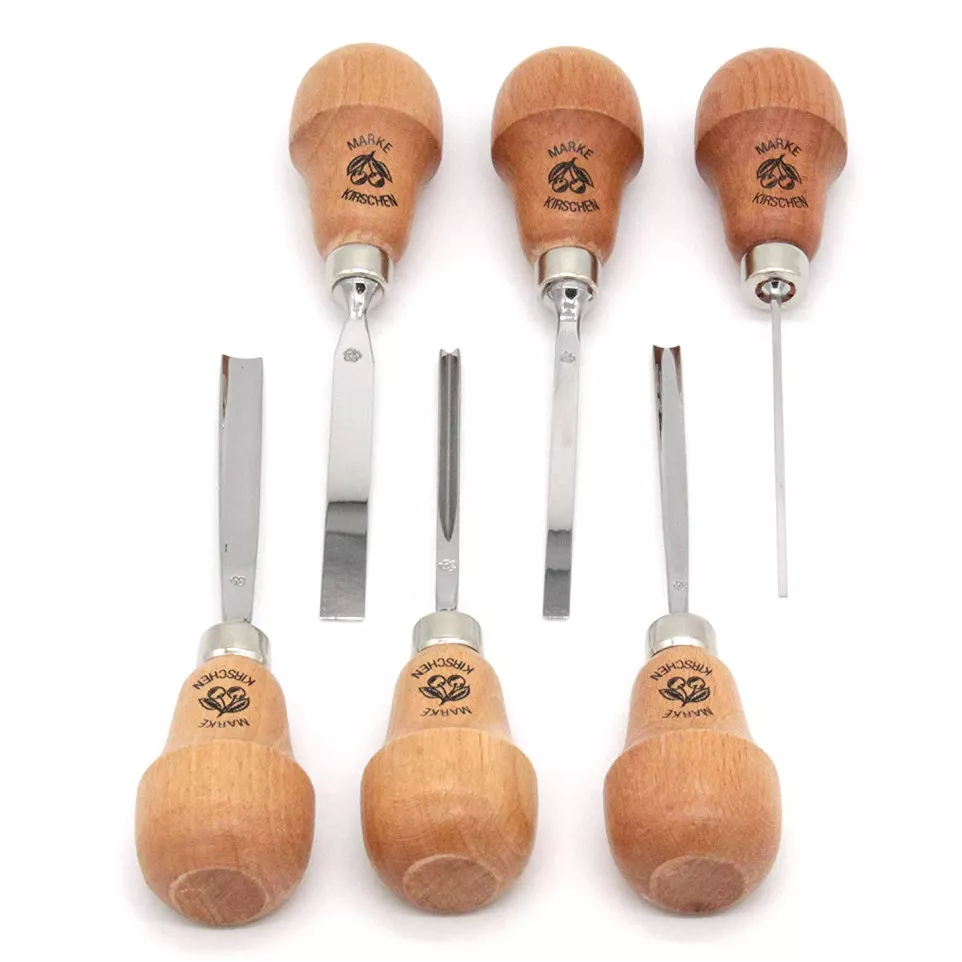 Jeu de 6 outils de sculpteur manche...