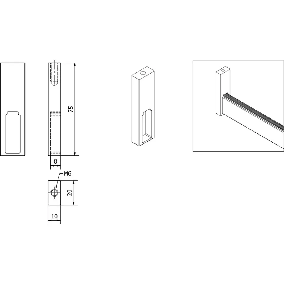 Hanging End Support for Rectangular...