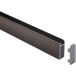 Black Titanium Noise-Reducing Rectangular Wardrobe Rail 2m