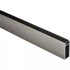 Rectangular Brushed Stainless Steel Noise-Reducing Wardrobe Rail 2 meters / 2m