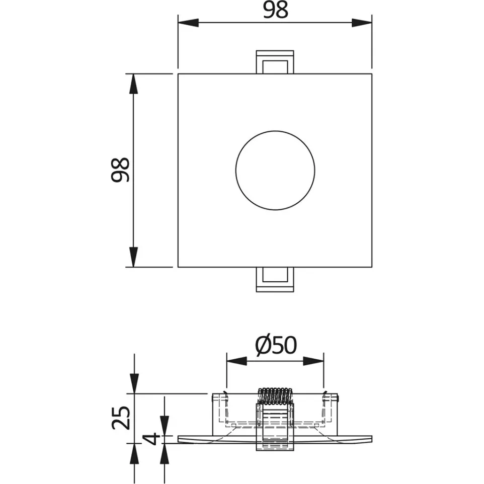 Support Alessio carré inox look / pce