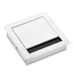 Passe câbles Stavo 120x128x27mm alu blanc mat / pce