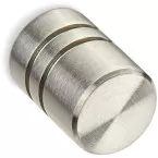Bouton cylindrique 2 lignes Ø18mm inox brossé / pce