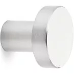 Flat Round Cabinet Knob Brushed Stainless Steel 15mm on Screw Base per piece