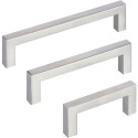 Square U Handle 10x128mm Brushed Hollow Stainless Steel 201 / pc