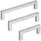 Square U Handle 10x128mm Brushed Hollow Stainless Steel 201 / pc