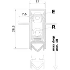 Comaglio 1813 Automatic Door Drop Seal 12x28.5x1130mm per piece