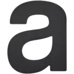 Letter ZWART Plat ''a'' 92,5mm / Pce