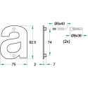Lettre noir plate "a" 92,5mm / Pce