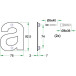 Letter ZWART Plat ''a'' 92,5mm / Pce