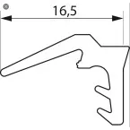 Zwarte bovenvoeg voor openingskader GU934/937 P1156 (per 100m) / 100m