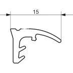 Zwarte pakking op de GU934/937 P742 rail (per 100m) / 100m
