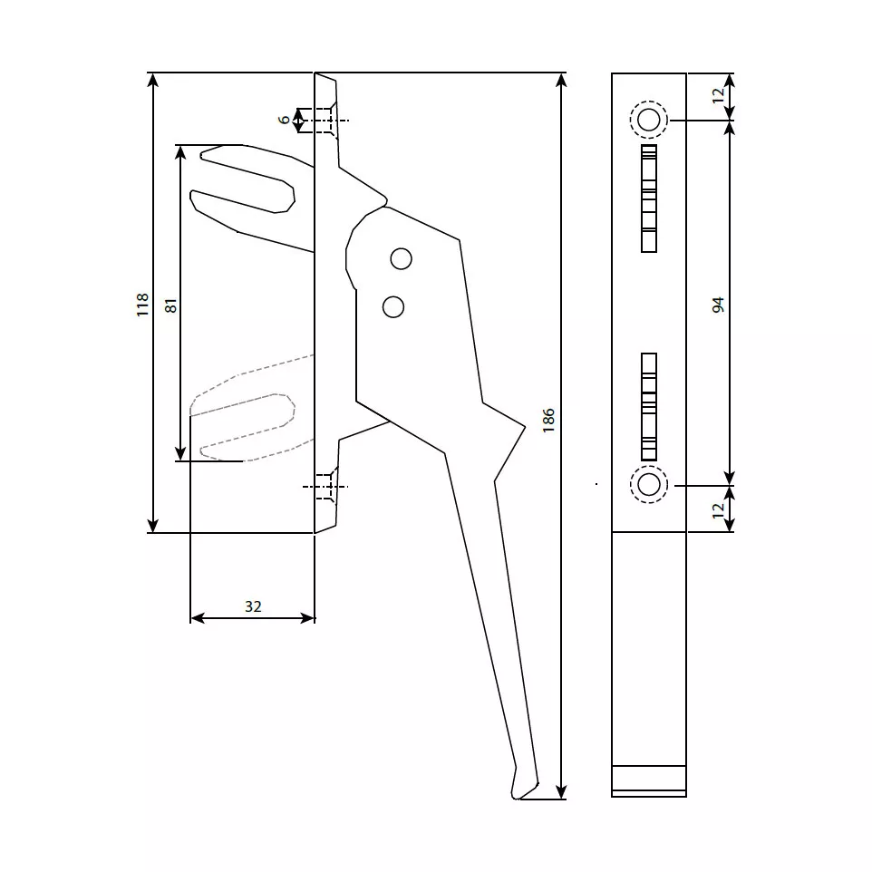 Argenta 517 E Cremone Handle with...