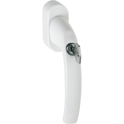 Hoppe Atlanta Lockable Window Handle with Key Secu100+Secustik 32-42mm White RAL 9016 with 2 M5 Screws per piece