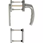 Garniture porte balcon Hoppe Atlanta 'poignée + poignée passage volet' F9 / pce