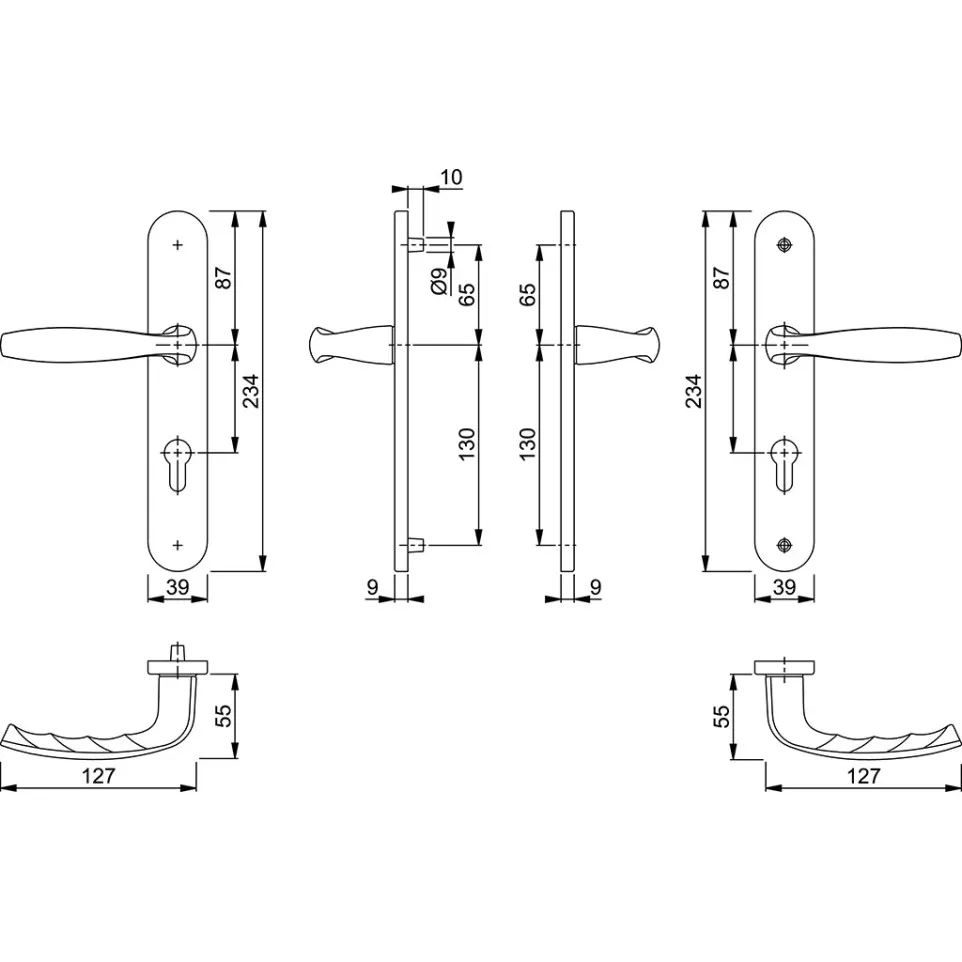 Poignée + poignée Hoppe New-York...