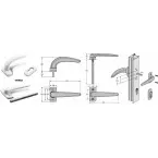 Fapim Horus 2050A Simple Handle White Lacquered RAL 9016 for Shutter Passage per piece