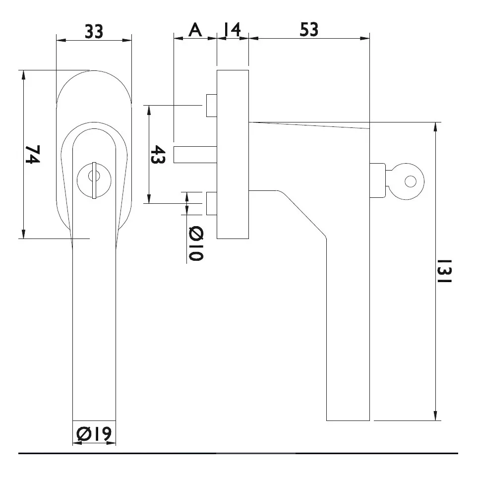 Roestvrijstalen venstergreep met...