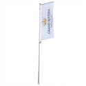 Flagpole with banner arm