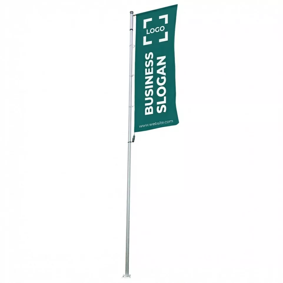 Flagpole with banner arm