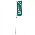 Flagpole with banner arm